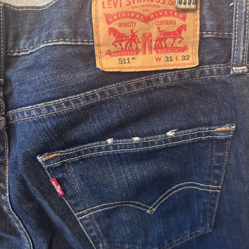 Levi's 511 Straight Fit Destroyed / Tattered W 31 L 32 - Picture 5 of 6